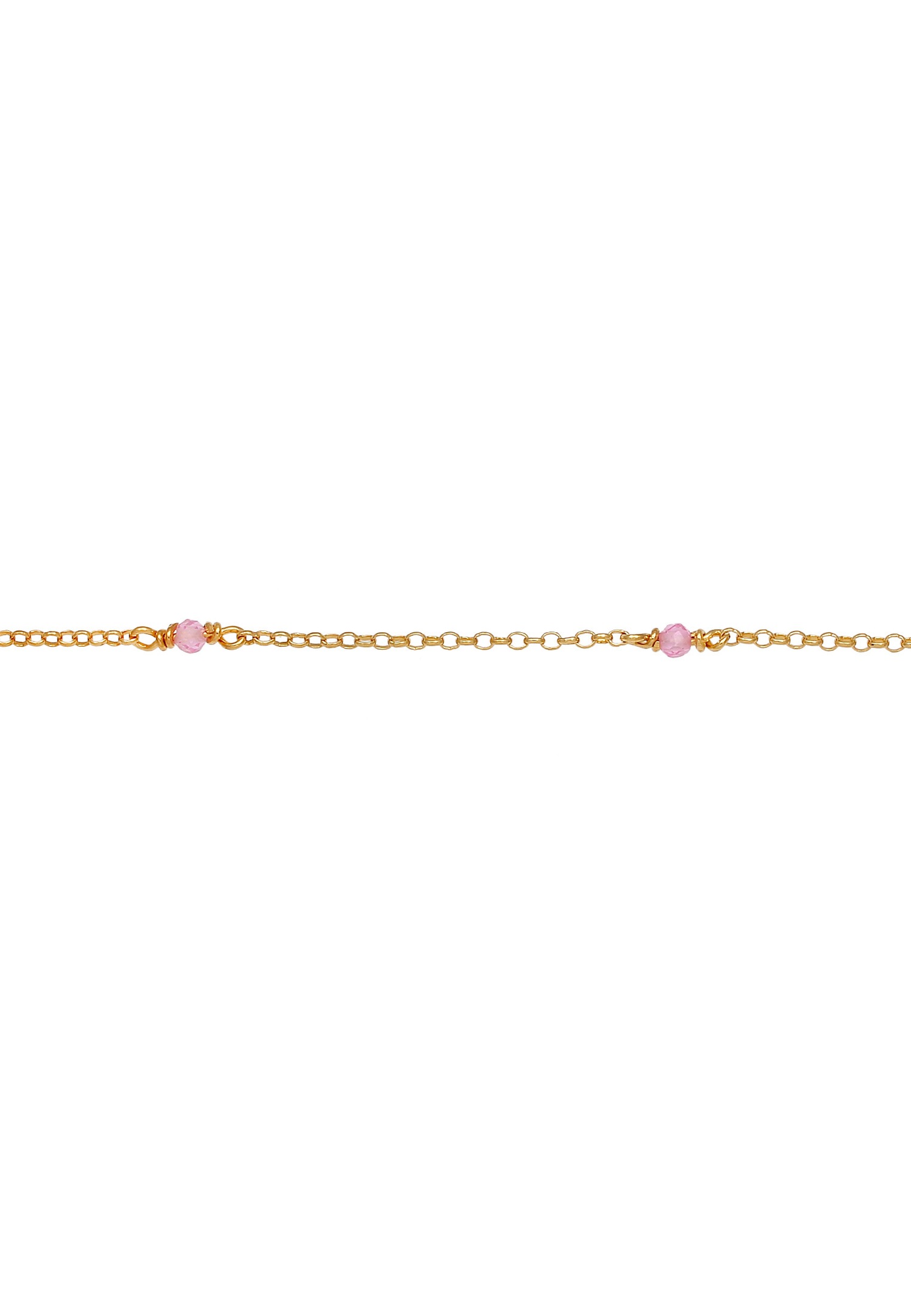 Elli Filigree Trend women's necklace with rose quartz beads in 925 gold-plated sterling silver