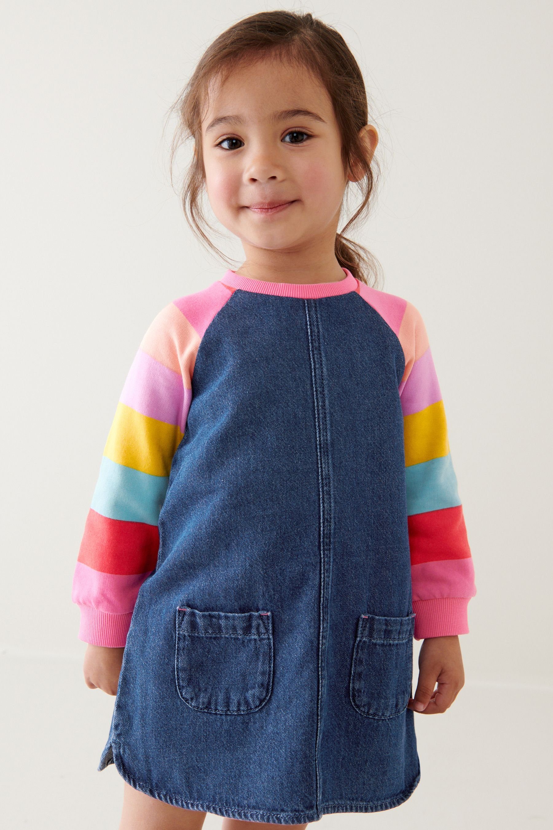 Next Jeanskleid Denim-Kleid mit Raglanärmeln (1-tlg)