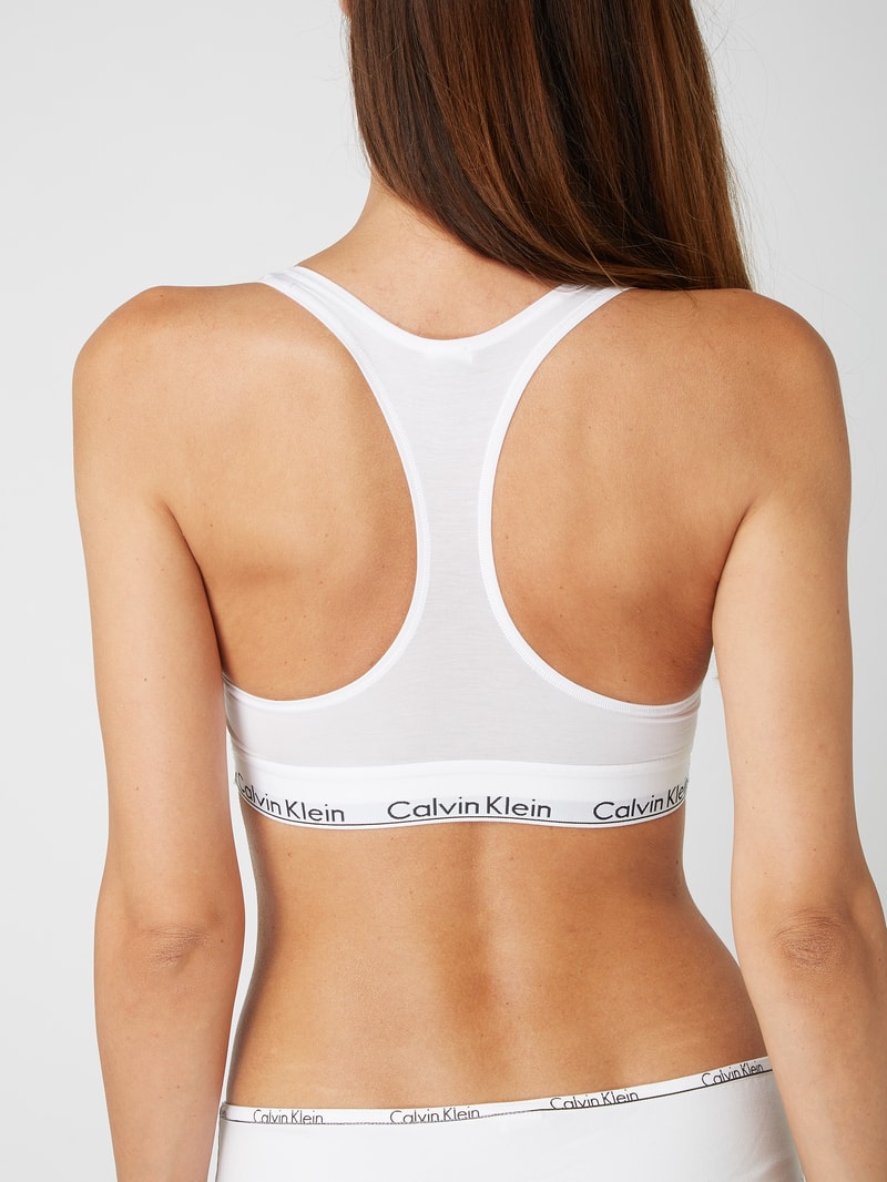 Bustier mit Logo-Bund in weiß