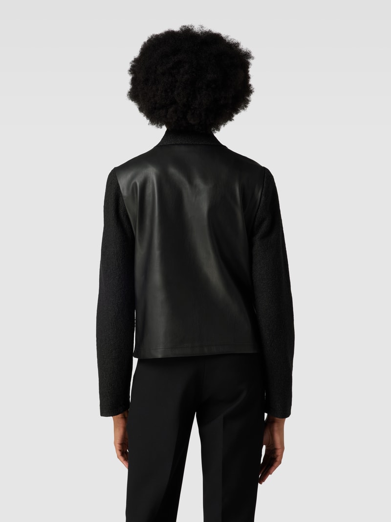 Blazer in Leder-Optik in schwarz