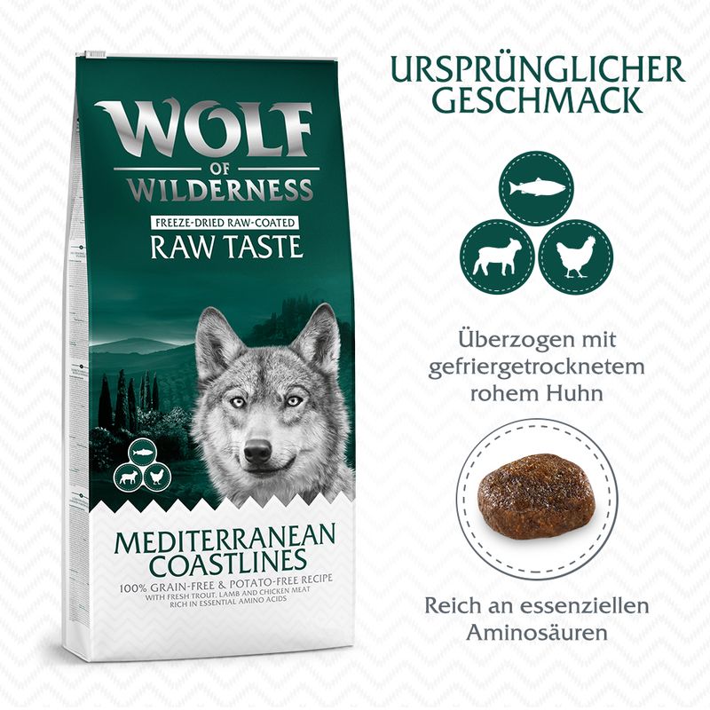 Wolf of Wilderness Mediterranean Coastlines Lamm, Huhn & Forelle