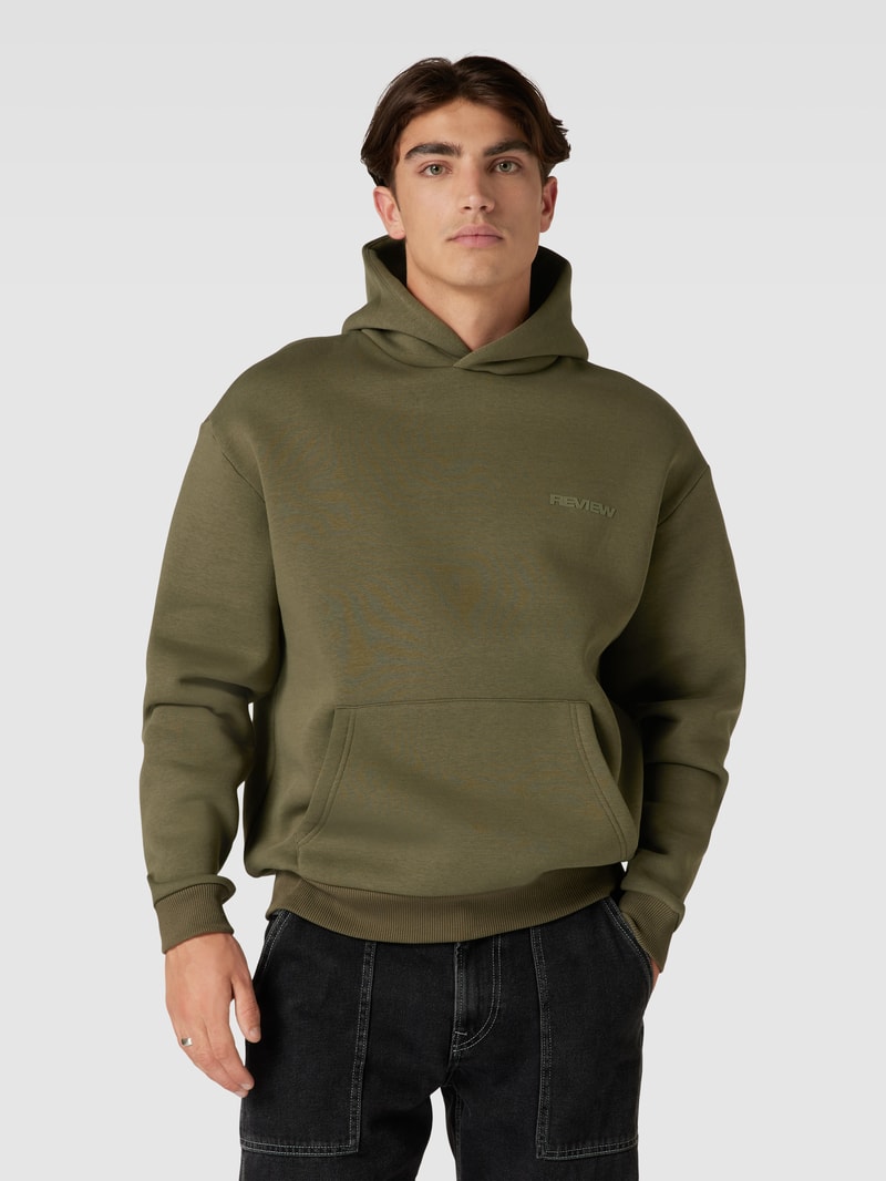 Hoodie mit Label-Print in khaki