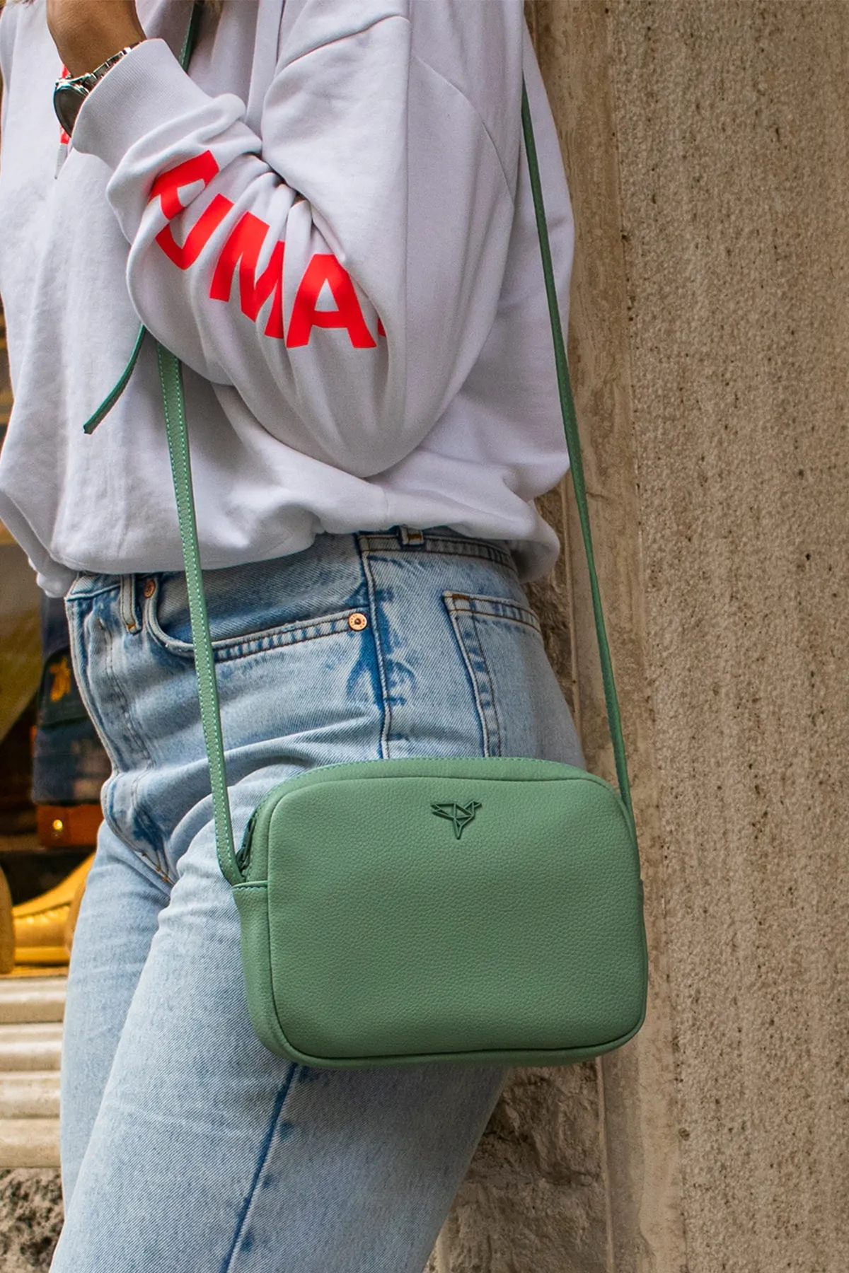 Garbalia  Liberty Minnie Green Damen-Minitasche mit verstellbarem Schultergurt mit Kreuzgriff und Reißverschluss