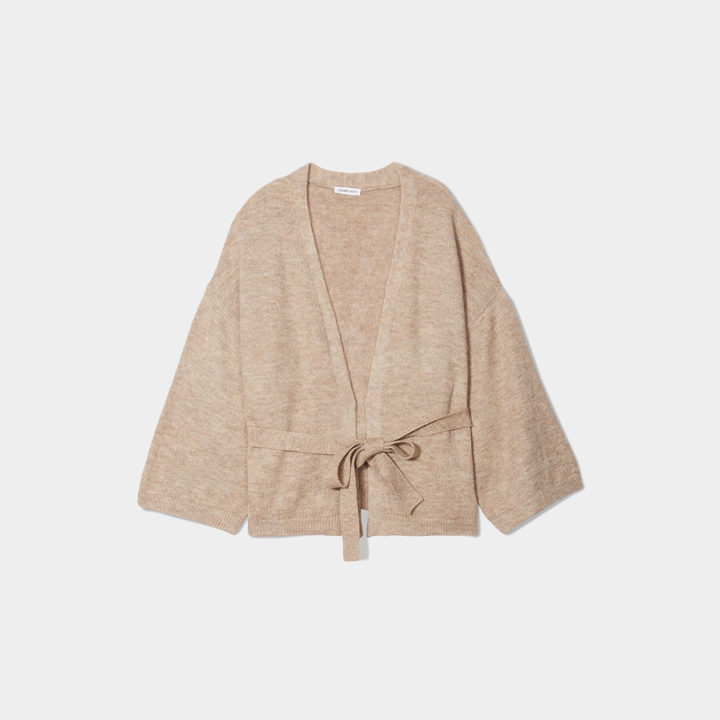 Gilet kimono manches 3/4 beige femme | Cache Cache