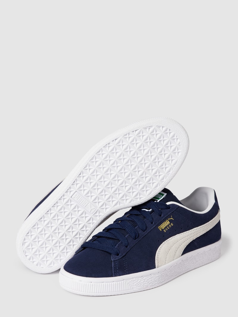 Sneaker mit Kontrastbesatz Modell 'SUEDE' in marineblau