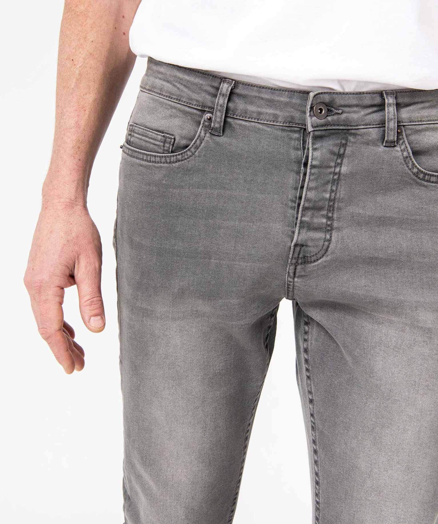 Jean homme straight en coton stretch grey | GEMO