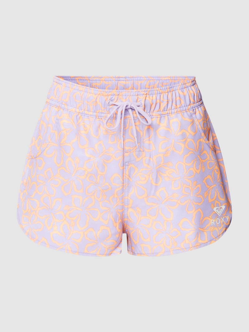 Shorts mit floralem Allover-Muster Modell 'HAWAIIAN' in flieder