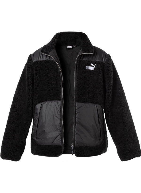 PUMA, Jacke, Teddyfell, schwarz