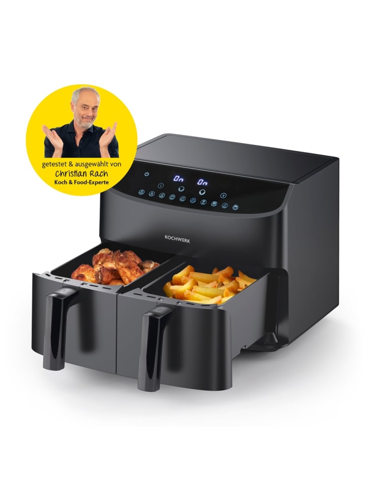 MAXXMEE Rachs KOCHWERK Heißluft-Fritteuse Doppelkorb 2x 3,5l - schwarz günstig kaufen onesize