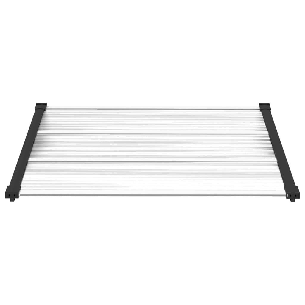 vidaXL Markise Türvordach Schwarz und Transparent 122x90 cm Polycarbonat