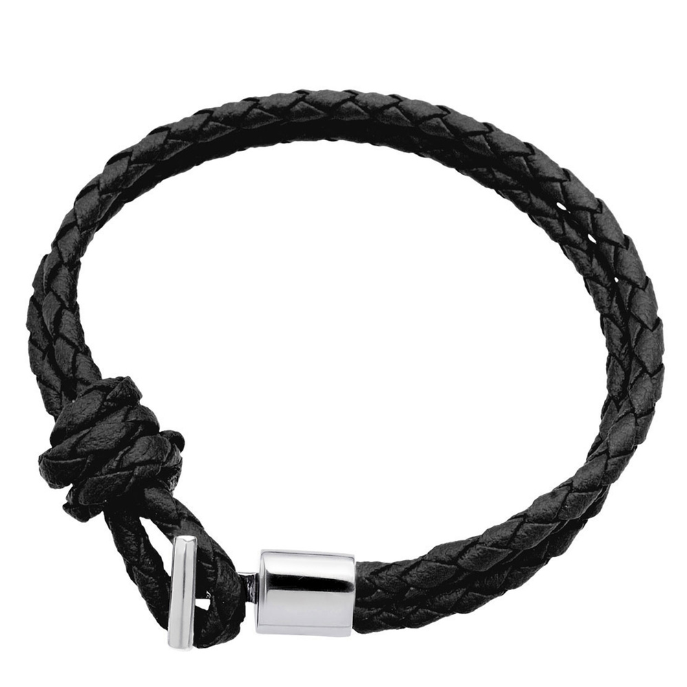 KUZZOI KUZZOI Bracelet Pendant Cuir Velours Bracelet Homme - (925/1000) Argent Bracelet