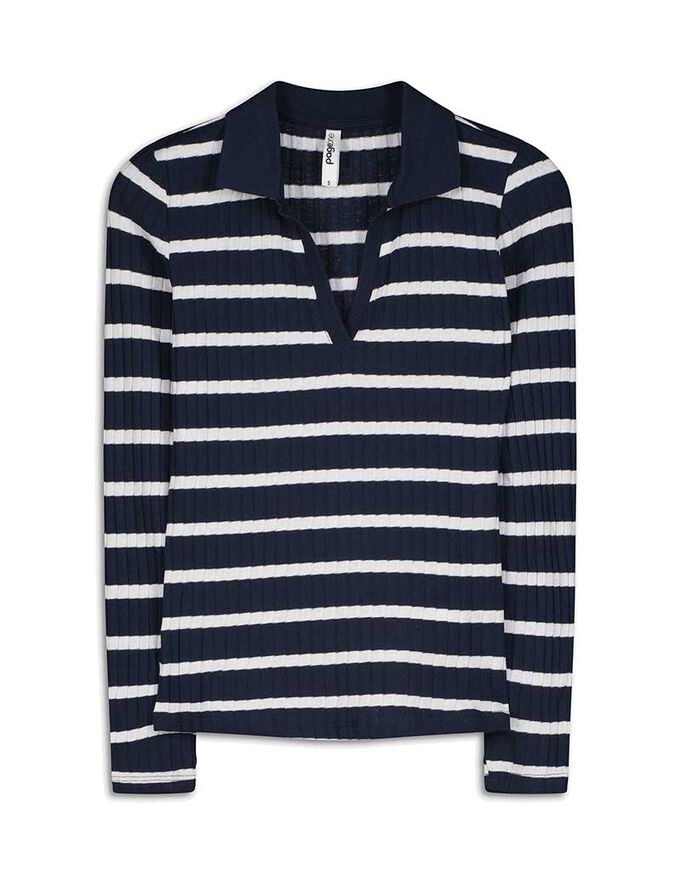 Langarm-Poloshirt - Baumwoll-Mix