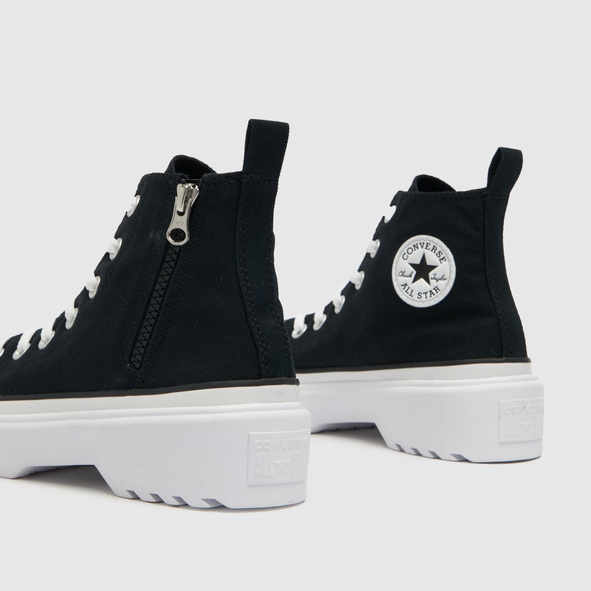 Converse svarta och vita All Star Lugged Lift Hi-sneakers för flickor och ungdomar