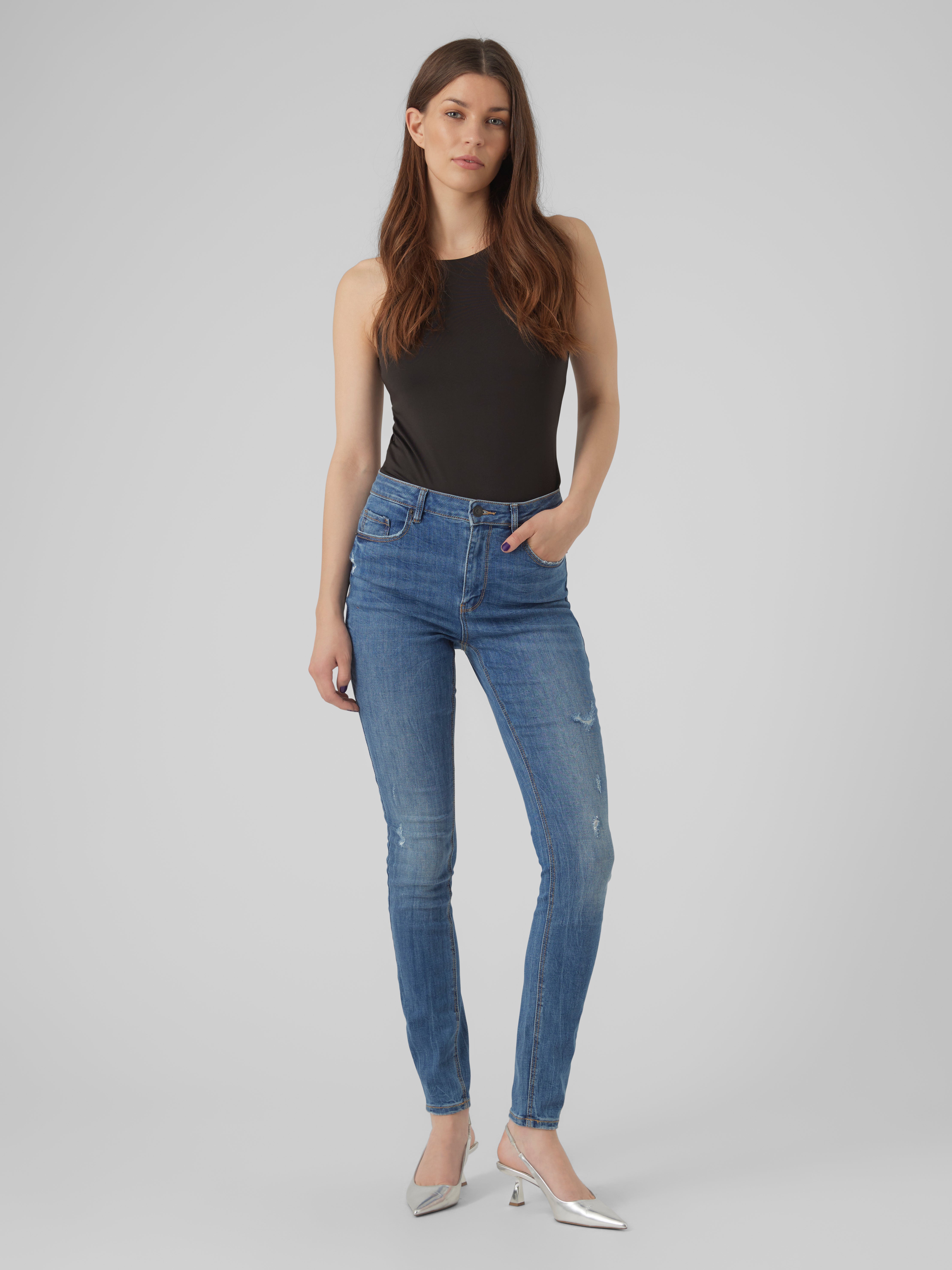 VMSOPHIA Hohe Taille Skinny Fit Jeans