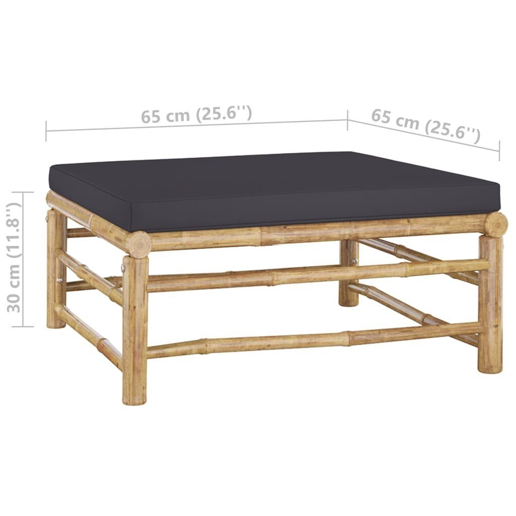 vidaXL Loungesofa 3-tlg. Garten-Lounge-Set mit Dunkelgrauen Kissen Bambus, 1 Teile