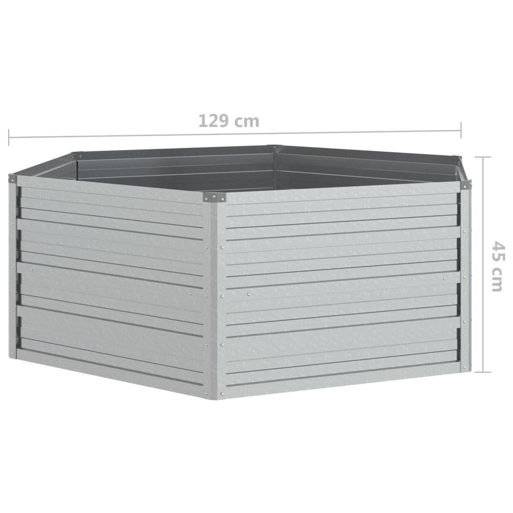 vidaXL Hochbeet Garten-Hochbeet 129x45 cm Verzinkter Stahl Silber