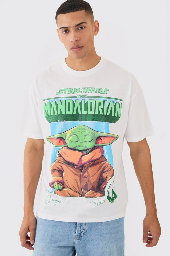 Oversize T-Shirt mit Star Wars Grogu Mandalorian Print