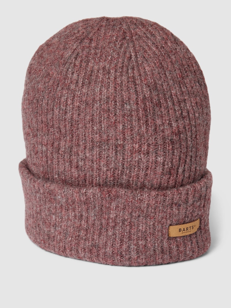 Beanie mit Label-Detail Modell 'Witzia' in mauve