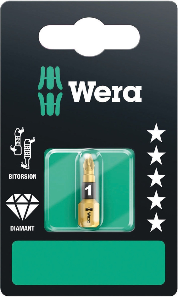 Wera 05073336001 855/1 BDC SB punte Pozidriv, PZ 1 x 25 mm