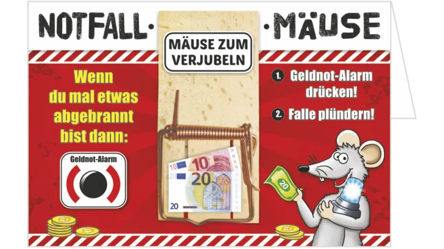 Mausefalle als Geldgeschenk - Mäuse für den Notfall