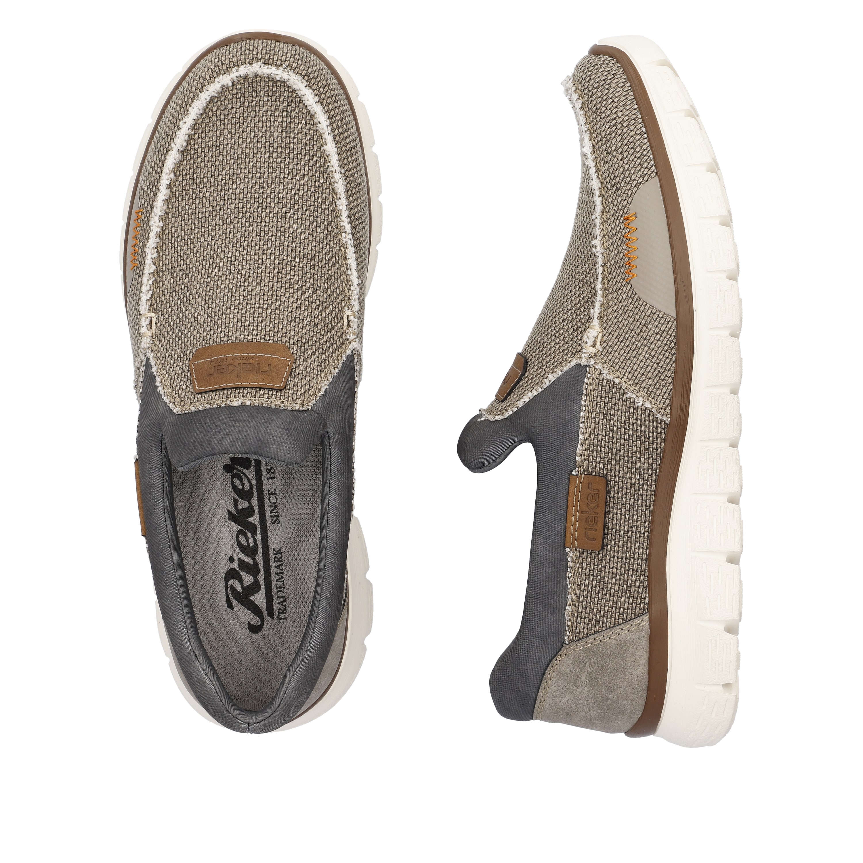 Rieker Herren Slipper beige-grau