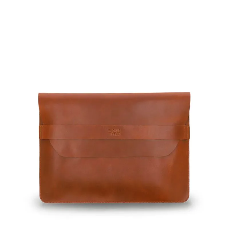 Buckle & Seam Leder Laptop Sleeve Terra 15 Zoll - Cognac