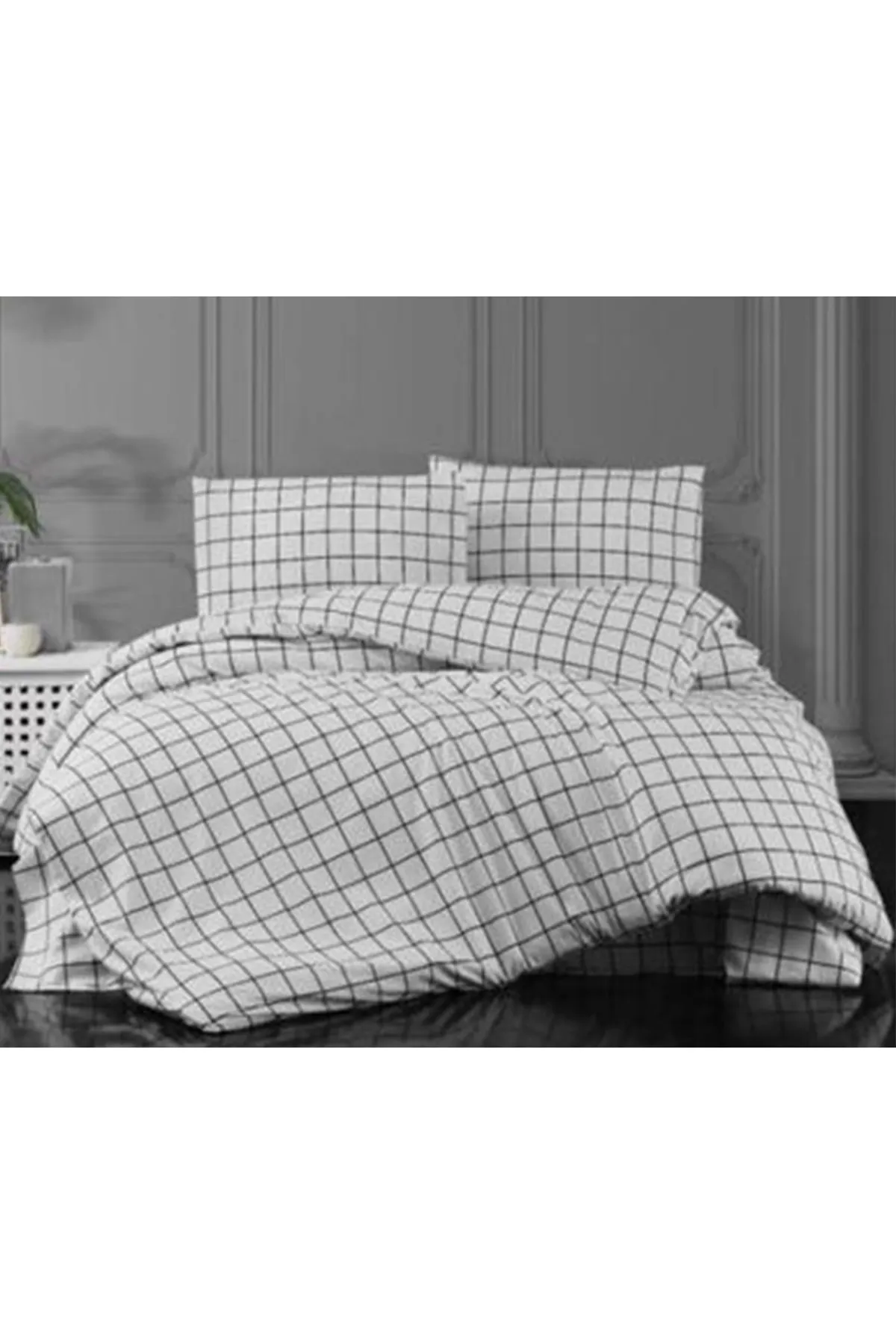 Çeyiz Diyarı  Pari Doppelbett-Bettbezug-Set, Weiß