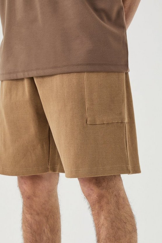 Lockere gerippte Cargo-Shorts