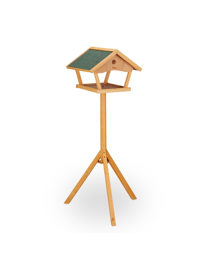 relaxdays Vogelfutterhaus in Natur/ Grün - (B)66 x (H)137 x (T)59 cm günstig kaufen onesize