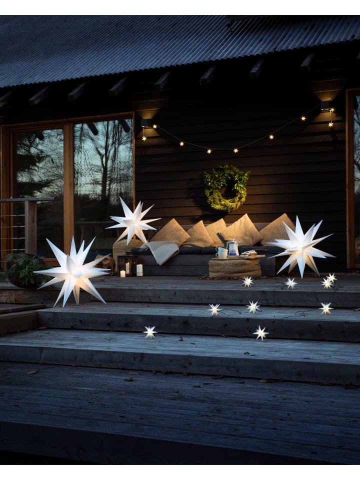 Sterntaler Sternenkette | Weihnachtsstern Kette | 9 Sterne | 18 Zacker | Weiß | günstig kaufen onesize