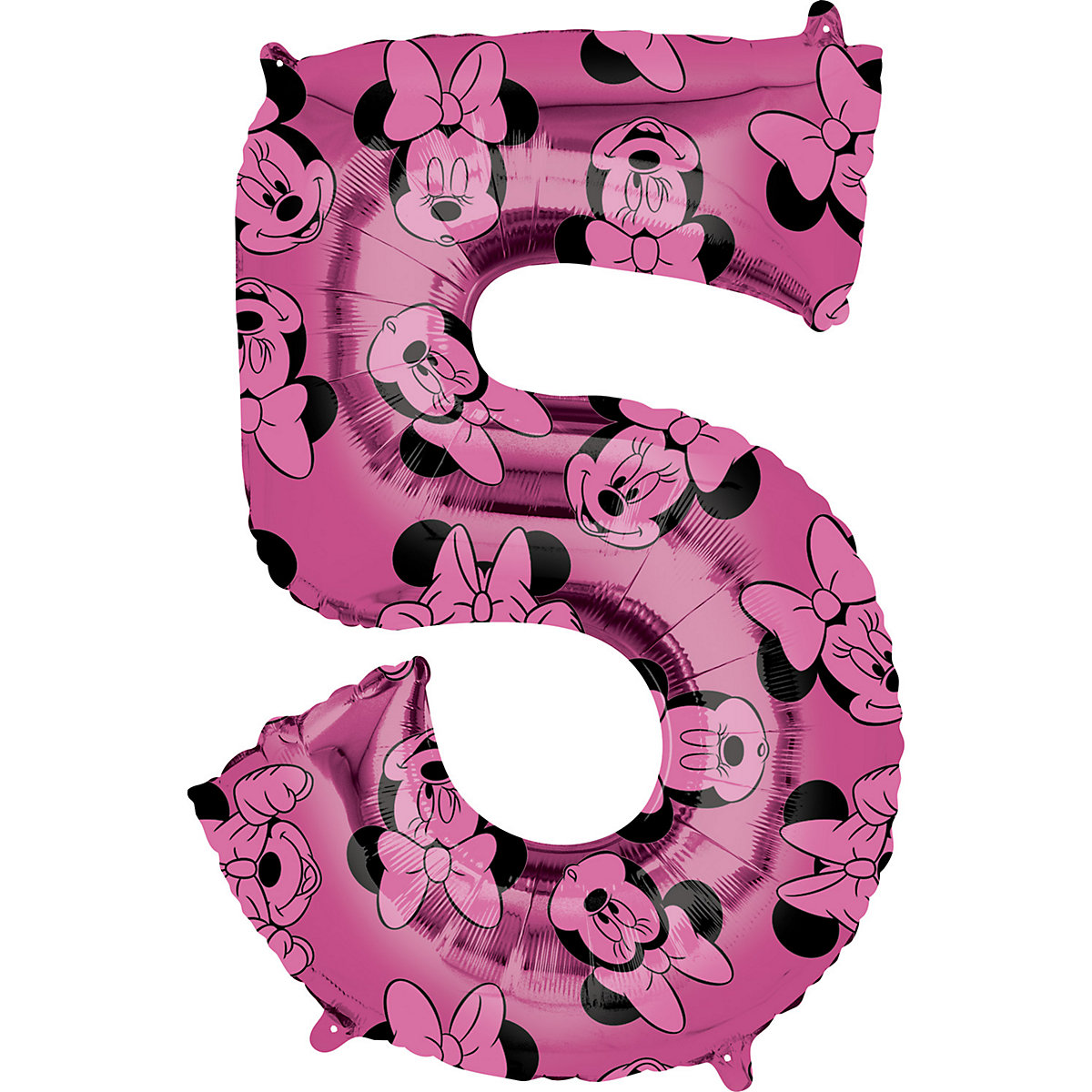 Folienballon Mid Size Minnie Maus Forever Zahl 5, 66 x 45 cm