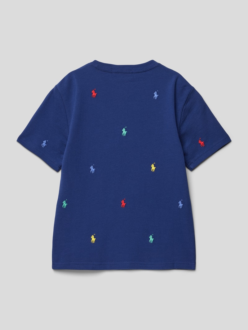 T-Shirt mit Logo-Muster in marineblau