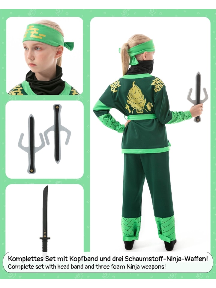 Corimori Ninja Kostüm für Kinder mit Schwert in Braun/grün günstig kaufen