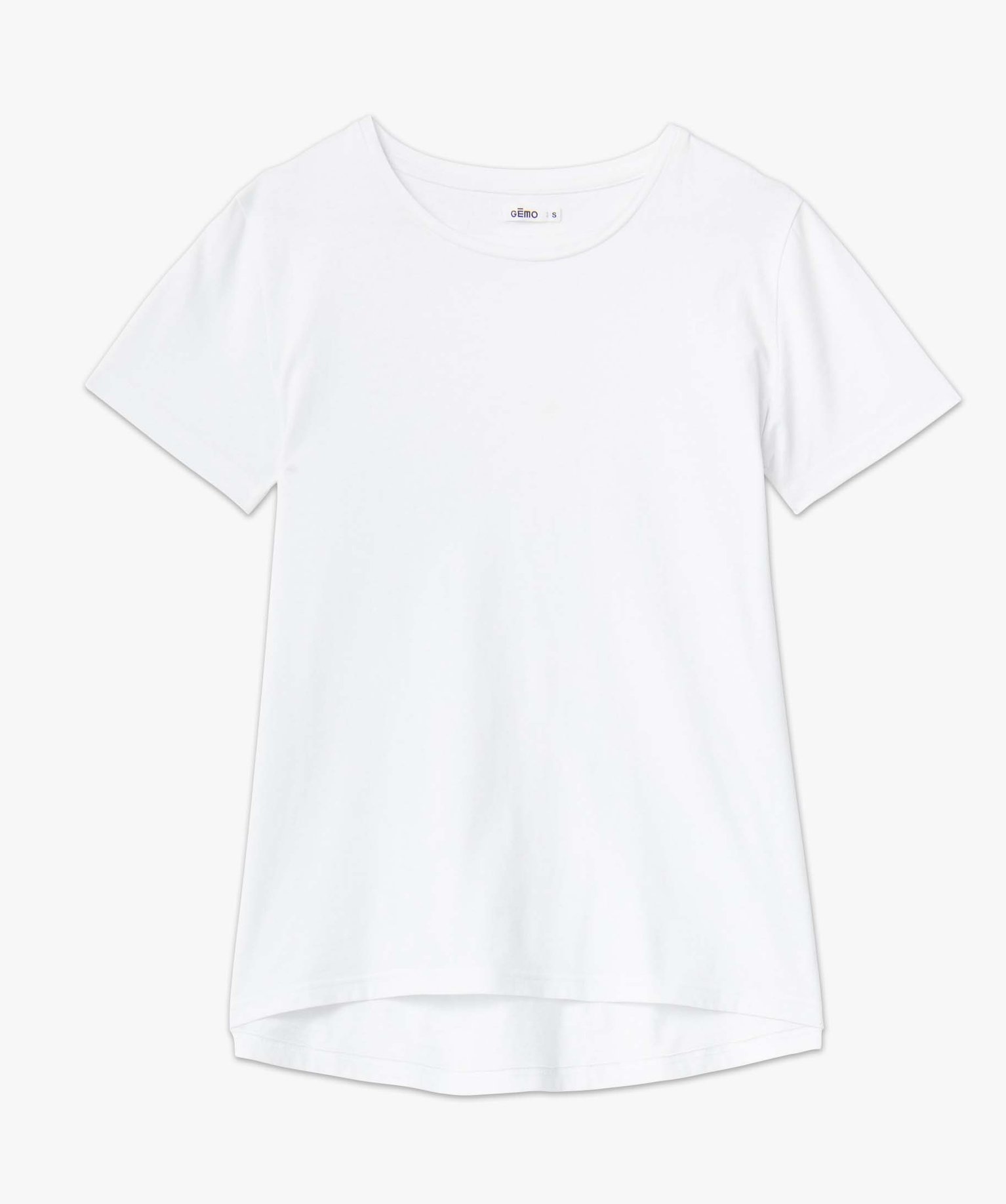 Tee-shirt femme à manches courtes et col rond blanc | GEMO