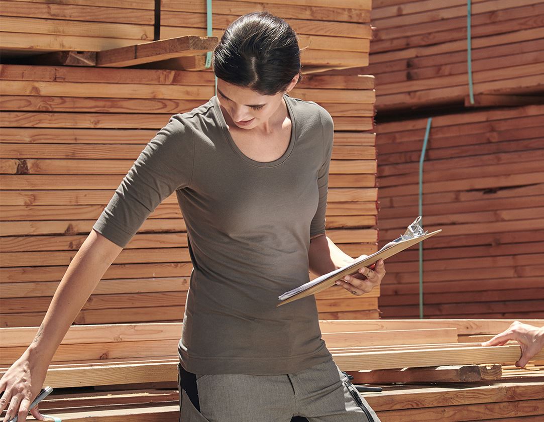 e.s. Shirt 3/4-Arm cotton stretch, Damen
