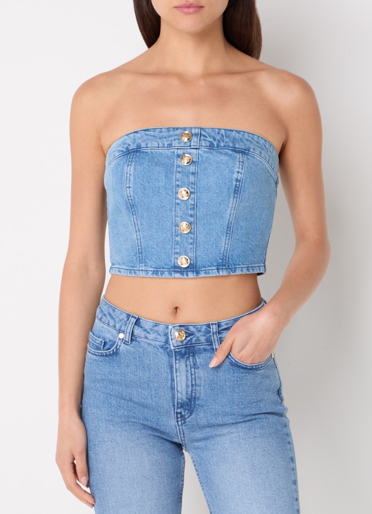 NIKKIE Delaware στράπλες τζιν crop top