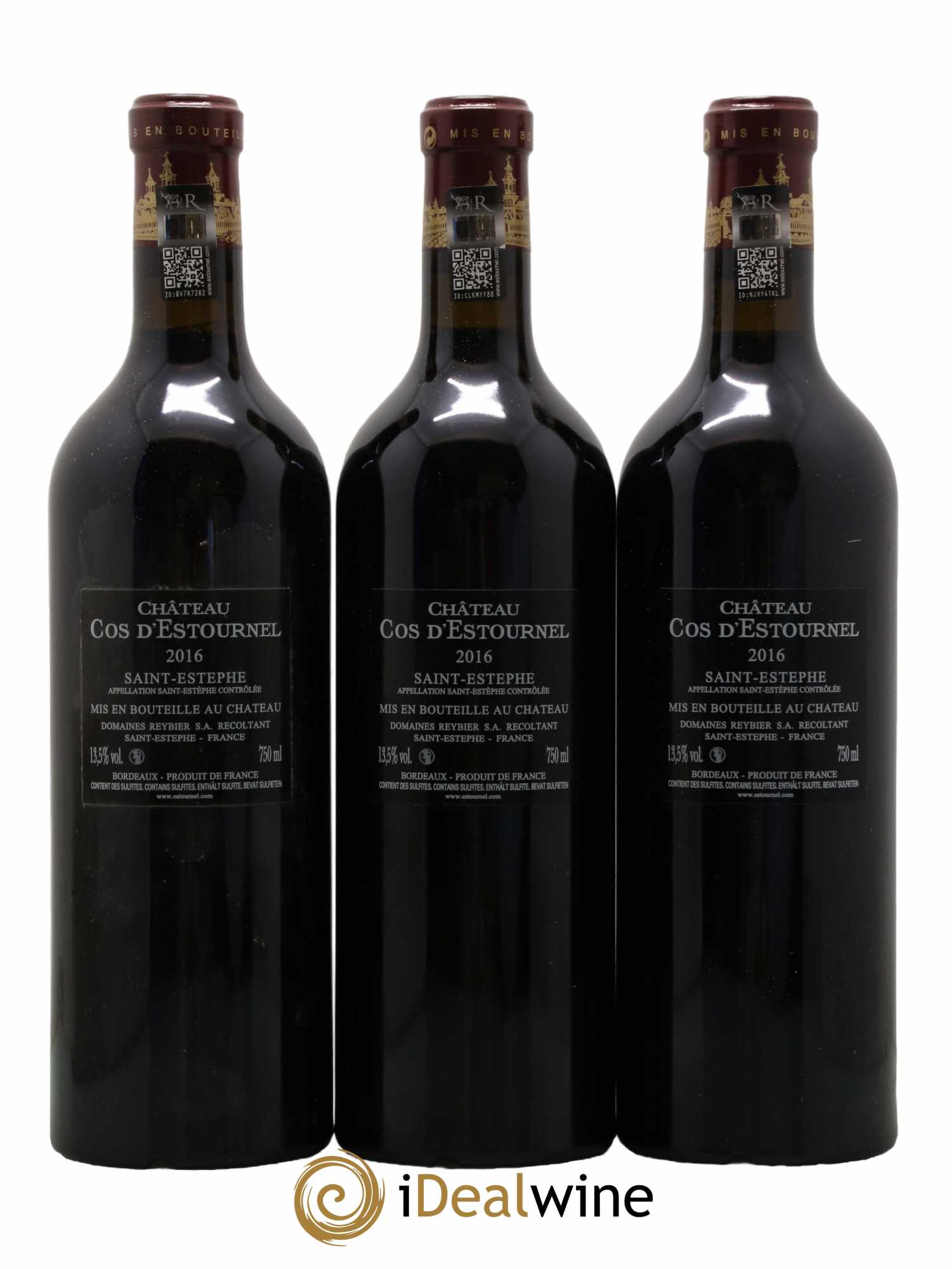 Cos d'Estournel 2ème Grand Cru Classé  2016 - Lot de 3 Bouteilles