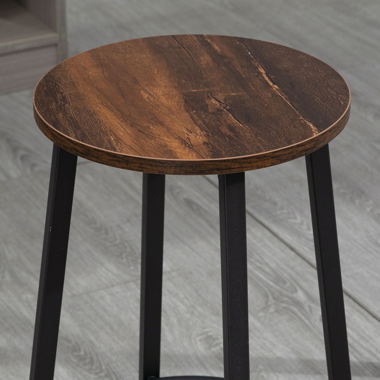 HOMCOM Barhocker, 2er-Set Barstühle mit Fußstütze, Tresenhocker mit Stahlgestell