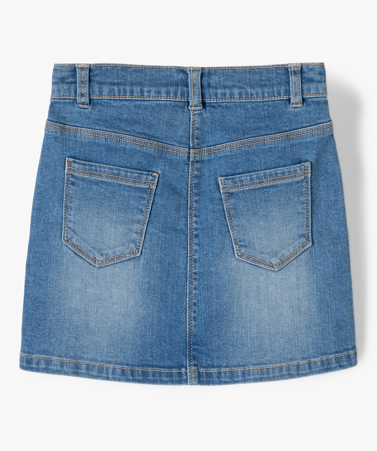 Jupe en jean fille avec jeu de surpiqres stone | GEMO