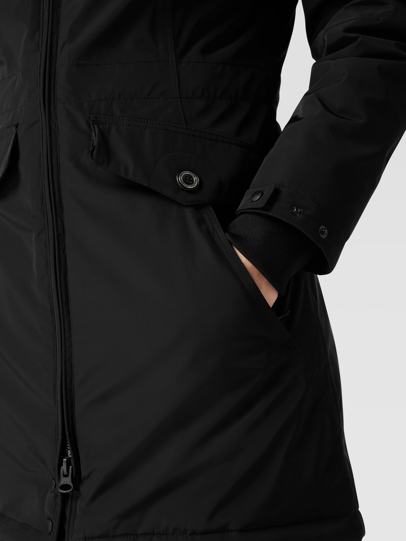 Jacke mit Label-Applikation Modell 'Cucilla' in schwarz