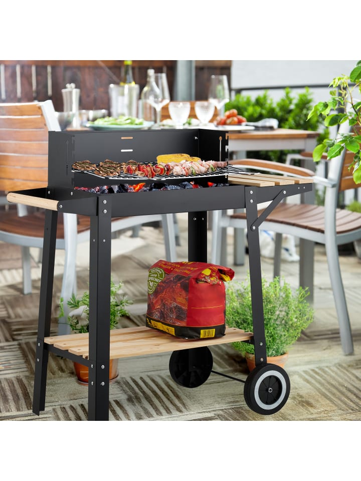 relaxdays Grill in Schwarz - (B)86 x (H)80,5 x (T)42 cm günstig kaufen onesize
