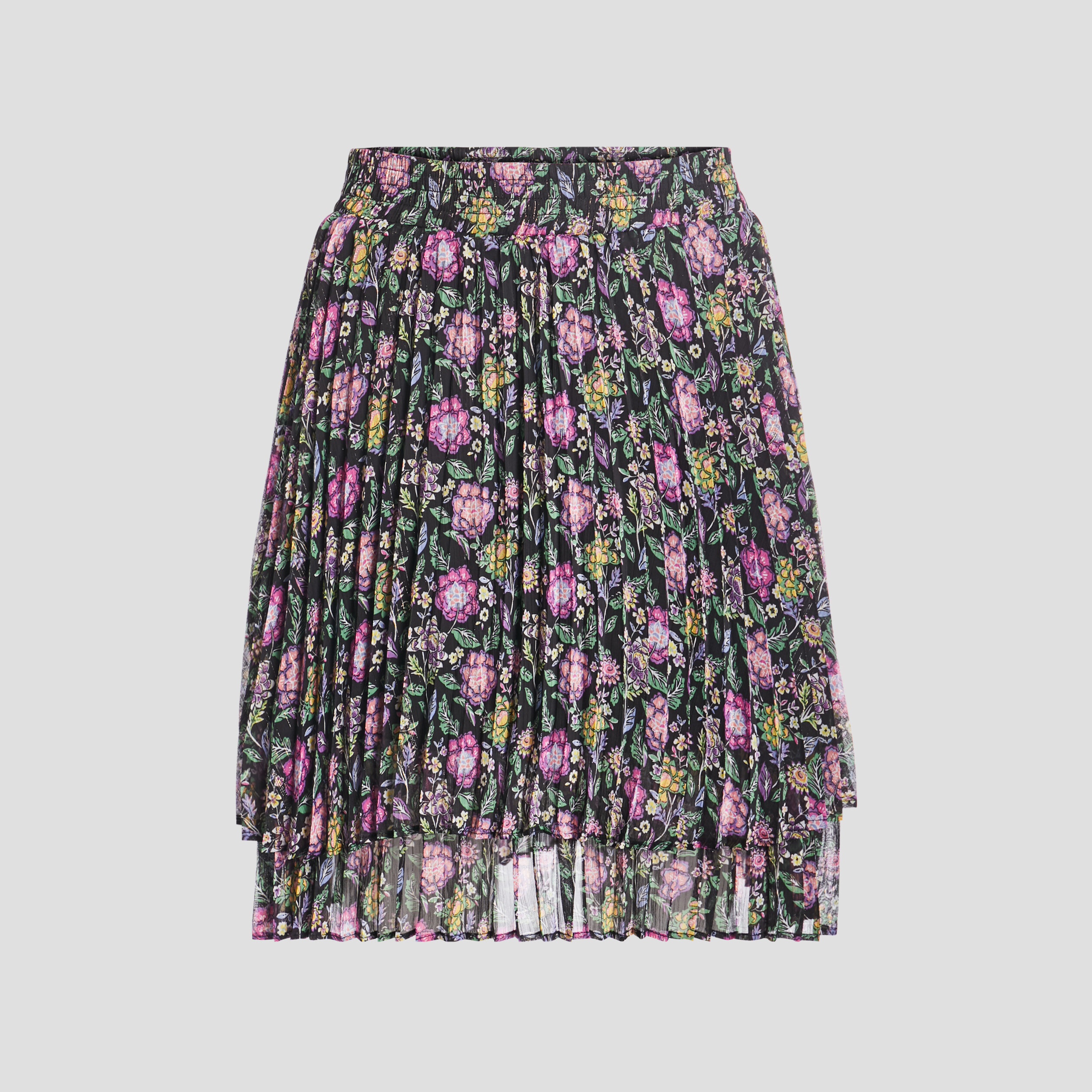 Jupe droite plissée multicolore femme | La Halle