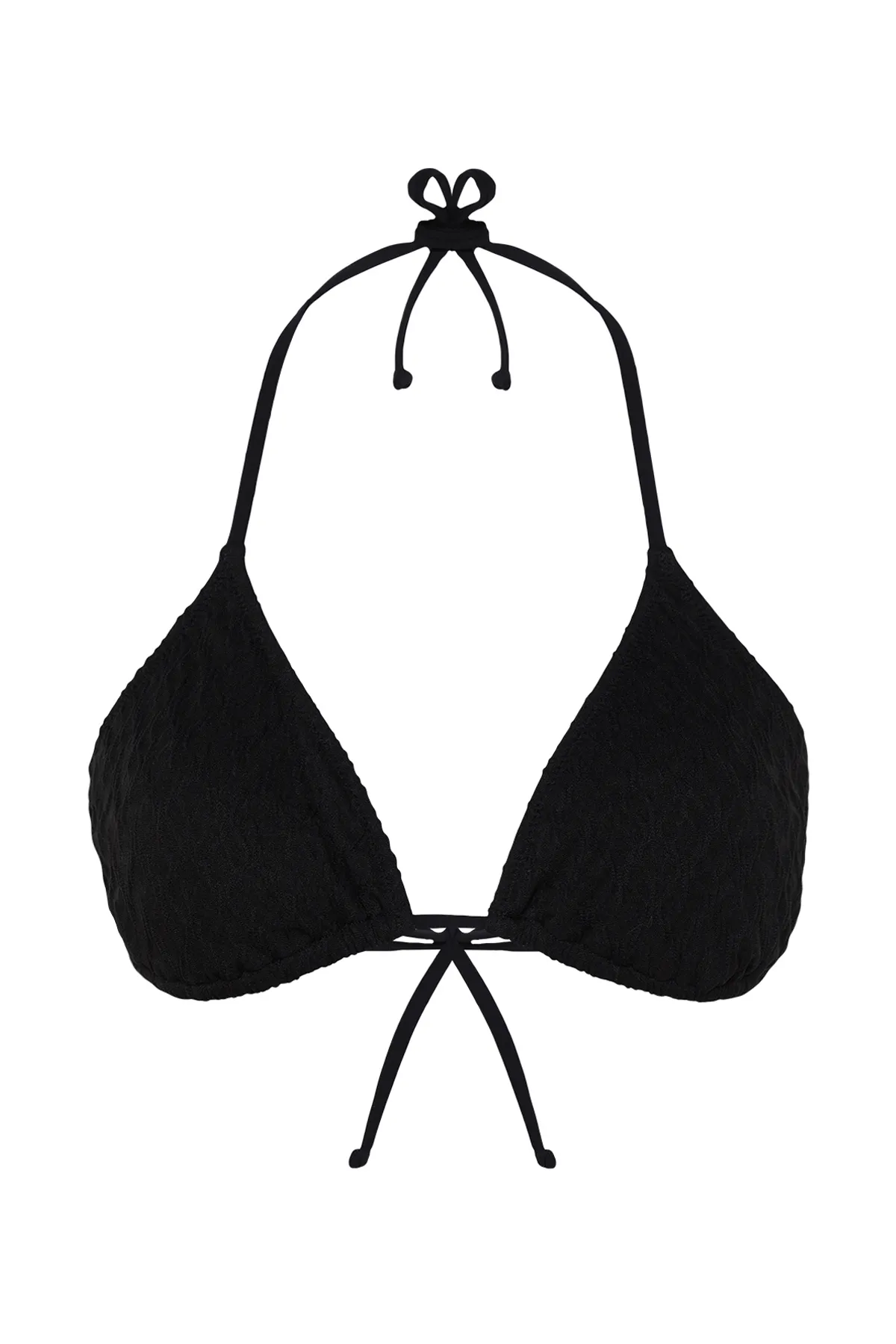 Trendyol Collection  Schwarzes strukturiertes Triangel-Bikinioberteil TBESS23BU00272