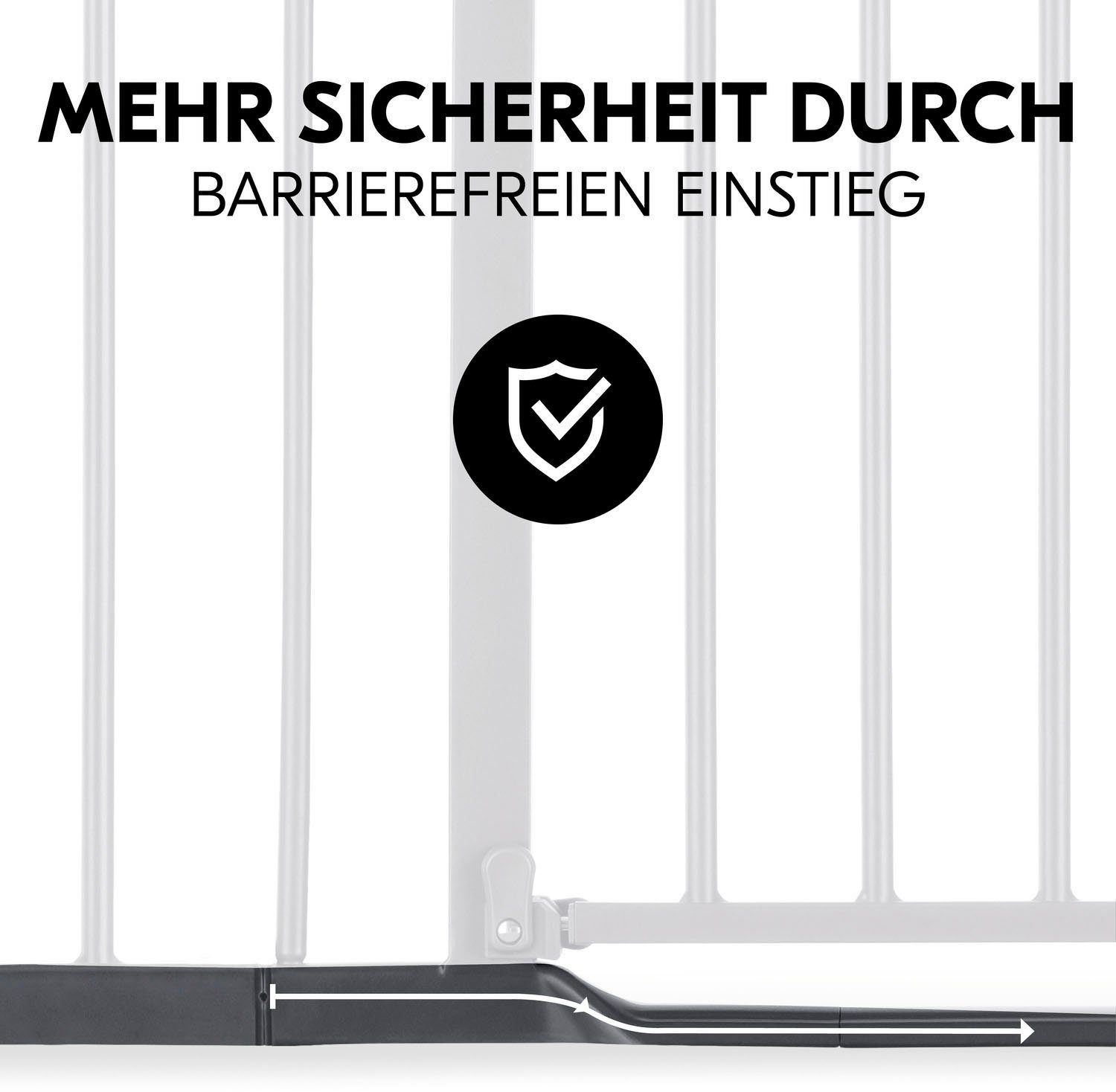 Hauck Türschutzgitter Clear Step Autoclose 2 Set +21cm, Dark Grey, auch als Treppenschutzgitter verwendbar
