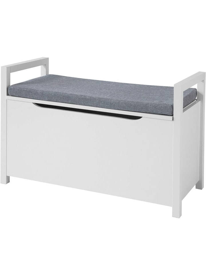 SoBuy Truhenbank in Weiß - (B)86 x (H)54 x (T)38cm günstig kaufen onesize