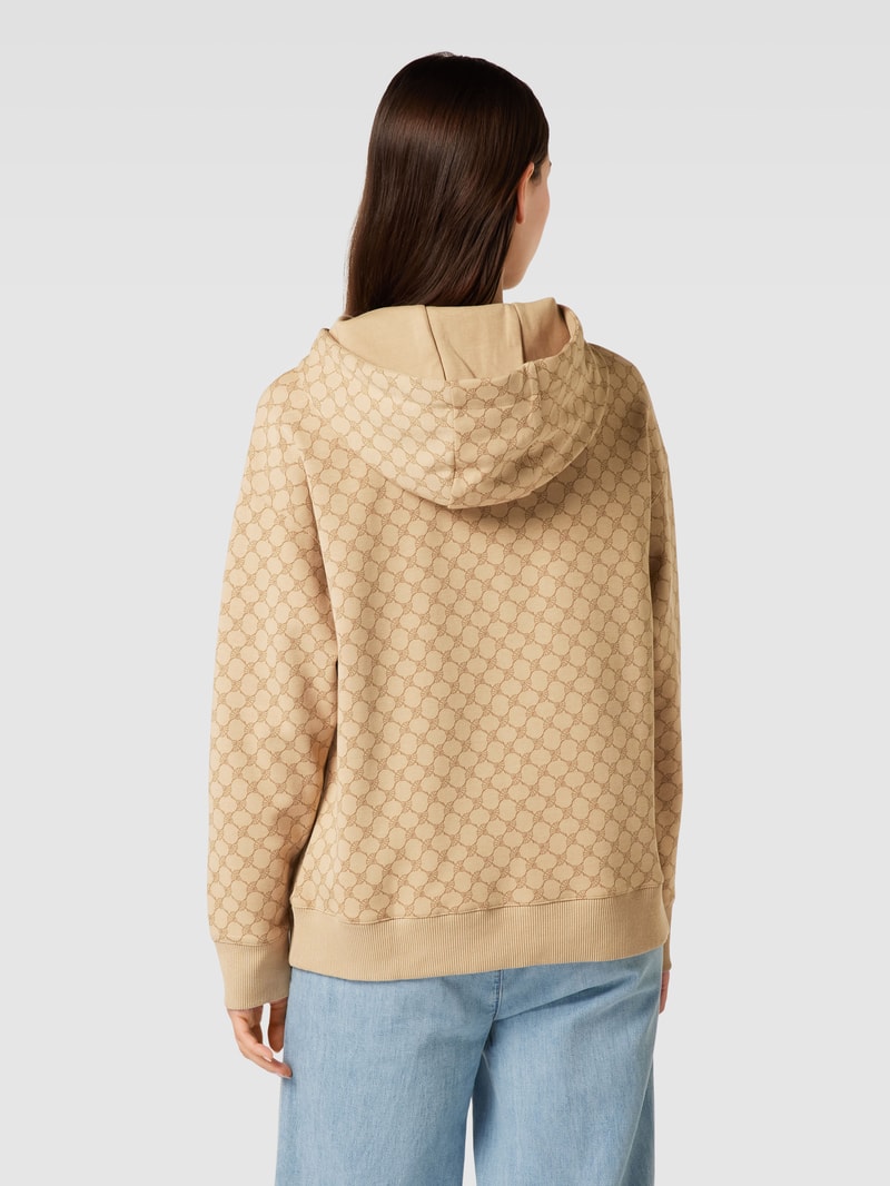 Hoodie mit Label-Print in camel