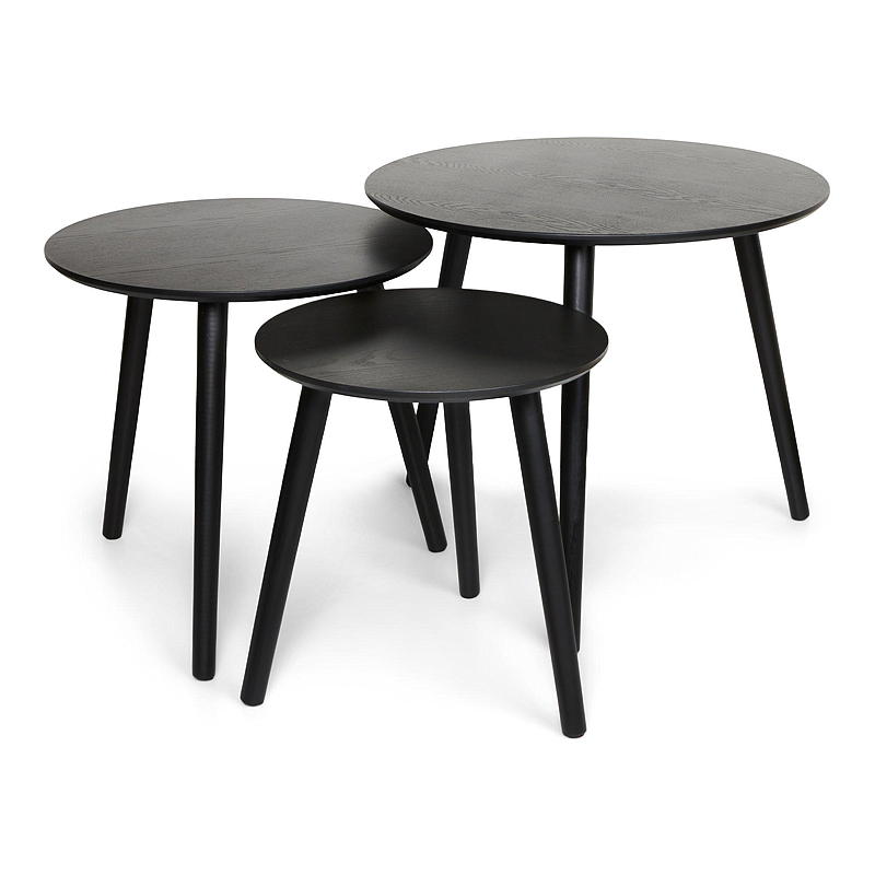 Home Bord s/3 ø 60/48/40 cm mdf ask sort