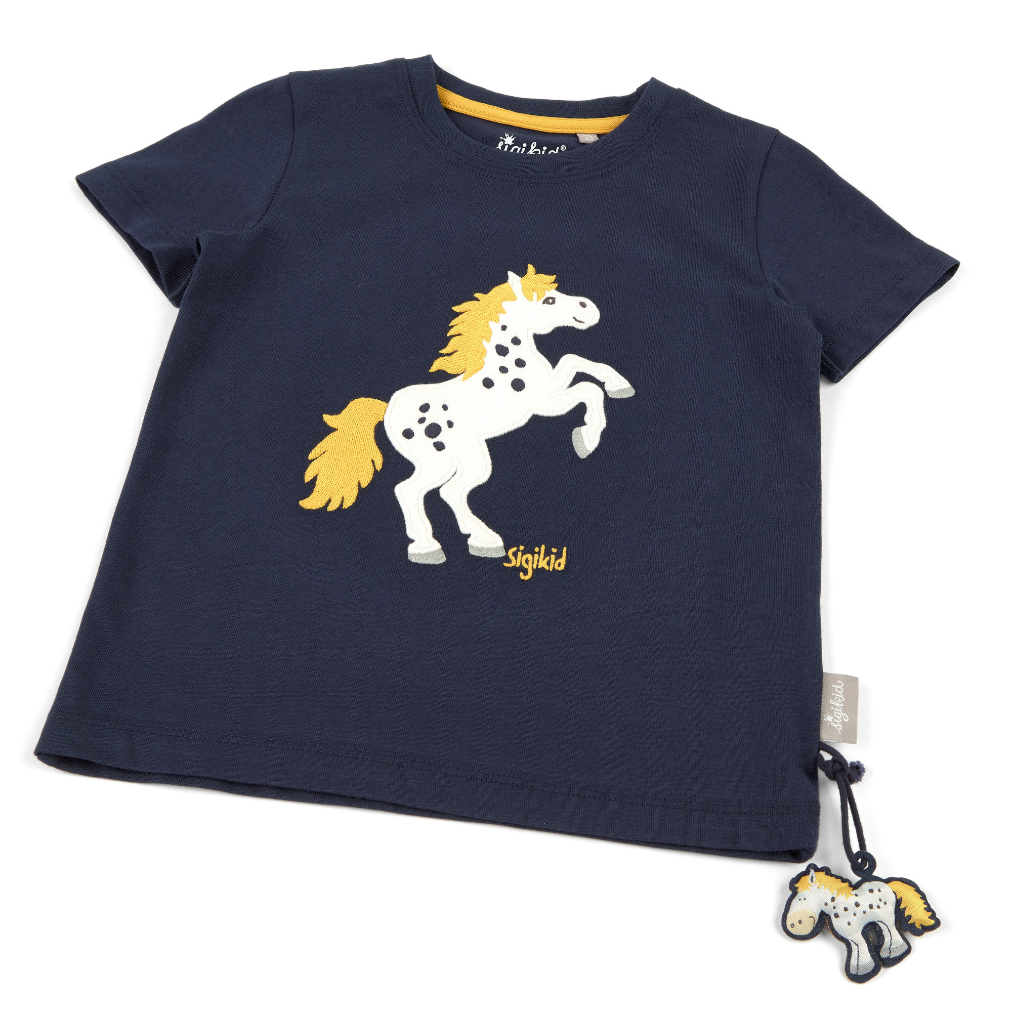 Kinder T-Shirt mit Pony Motiv, dunkelblau