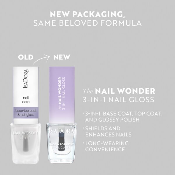 IsaDora Nail Wonder 3-in-1 Nagelunter- & Nagelüberlack