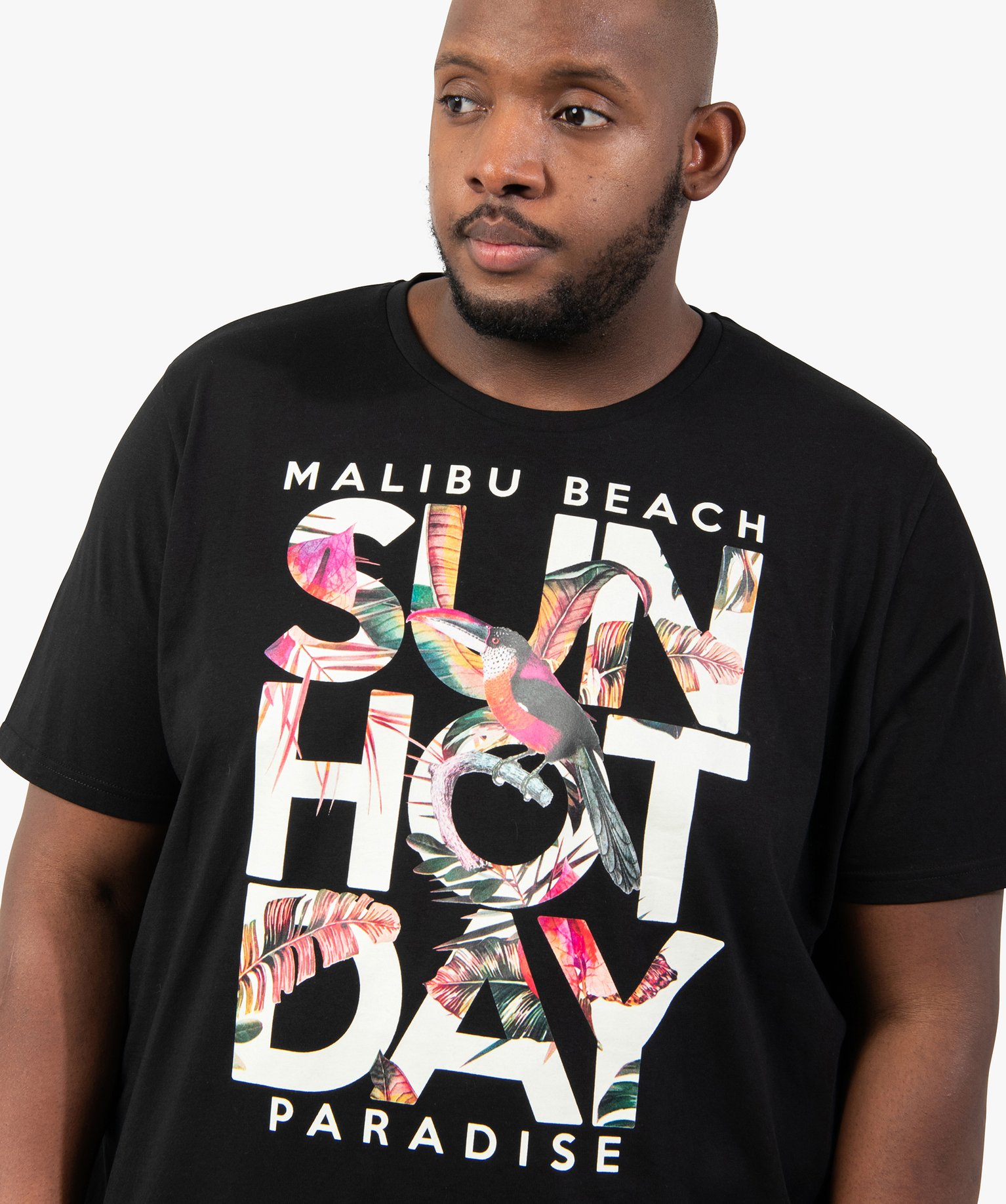 Tee-shirt homme avec motif exotique noir | GEMO